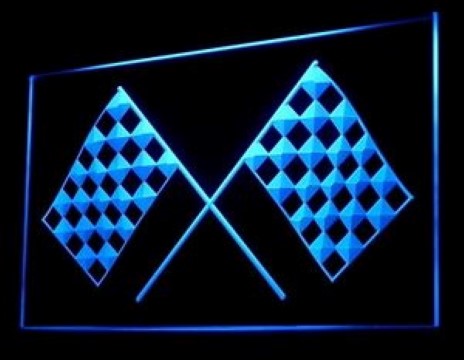 Auto Racing Checkered Flag LED Neon Sign